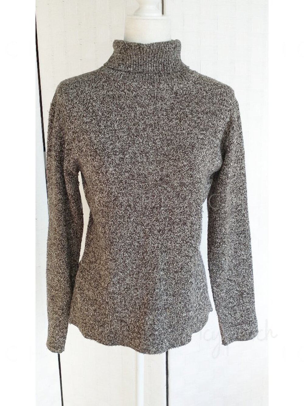Samantha Taylor Sweater Small Brown Vintage Turtleneck Classic Coastal Grandma